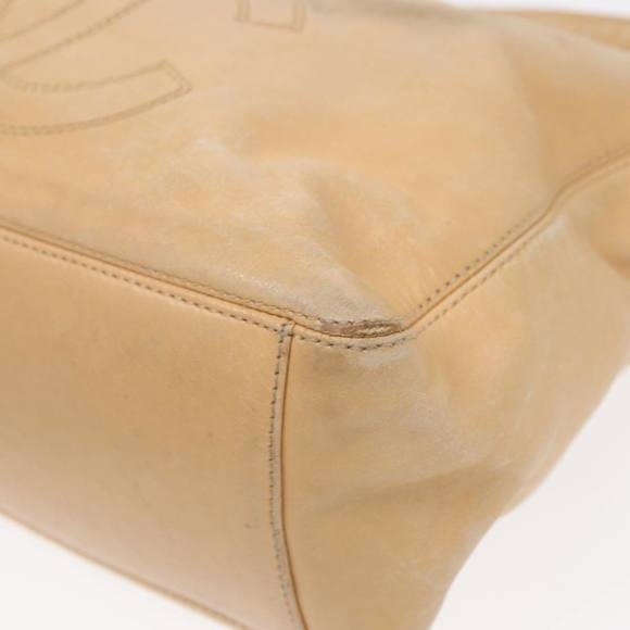 CHANEL COCO Mark Shoulder Bag Leather Beige CC Auth 87307 - Picture 11 of 16